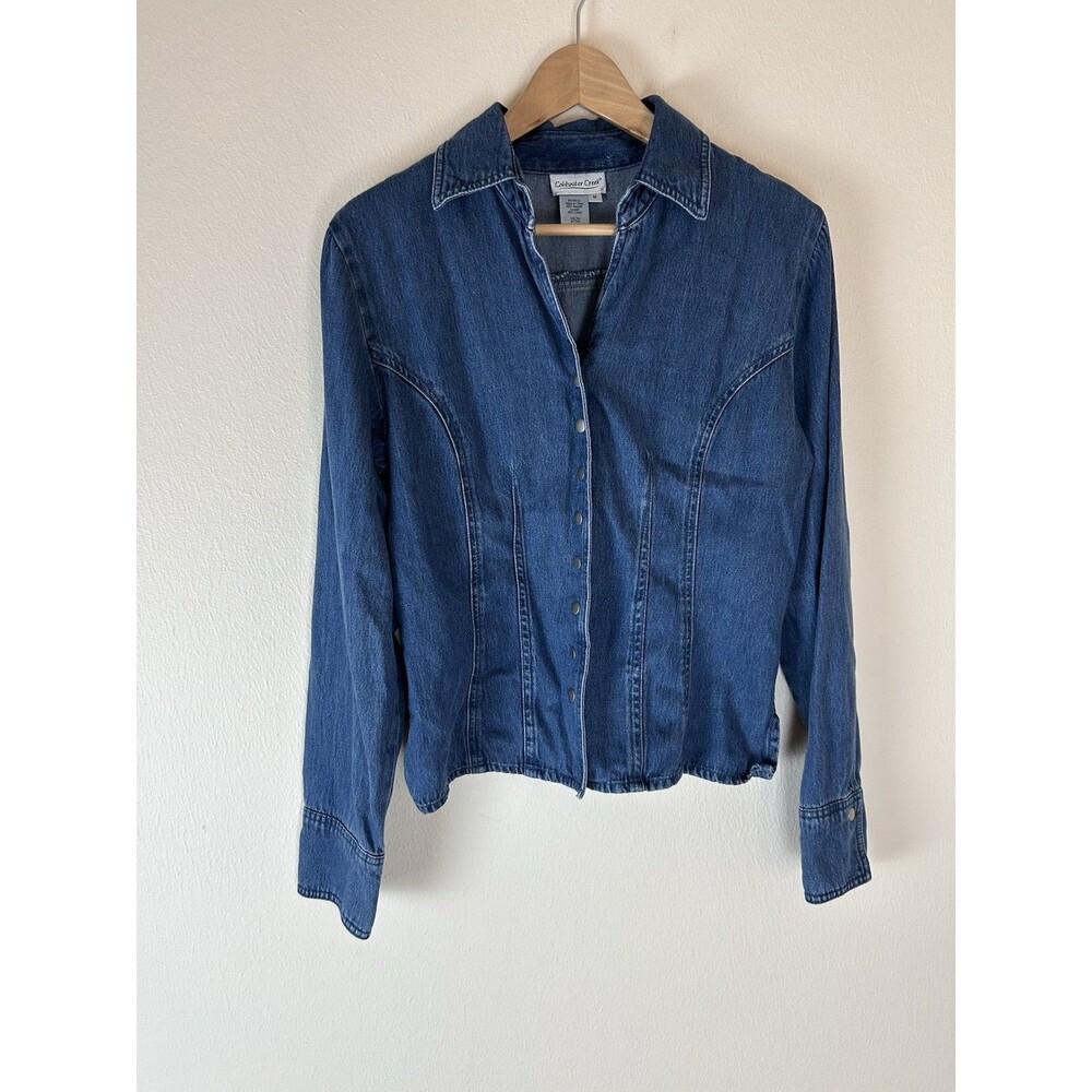Coldwater Creek Vintage M Jean Jacket Denim Corset Western Cottage Prairie
